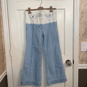 Ulla Johnson White and Light Blue Dye Jeans size 8